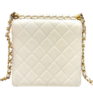 CHANEL Ivory Caviar Quilted Chic Pearls Flap Chanel
