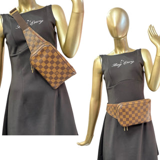 LOUIS VUITTON Damier Ebene Coated Canvas Geronimos Bag Louis Vuitton