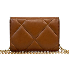 CHANEL 19 Mocha Goatskin Leather Compact Wallet GHW Chanel