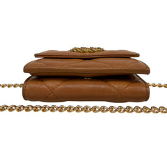 CHANEL 19 Mocha Goatskin Leather Compact Wallet GHW Chanel