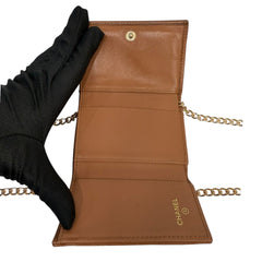 CHANEL 19 Mocha Goatskin Leather Compact Wallet GHW Chanel