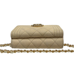 CHANEL Ivory Caviar Boy Card Case Chanel
