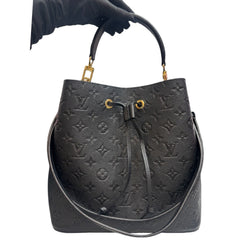 LOUIS VUITTON Black Empreinte Leather Noe MM Bag Louis Vuitton