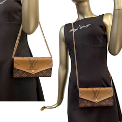 LOUIS VUITTON Reverse Monogram Sarah Wallet with added Chain Louis Vuitton