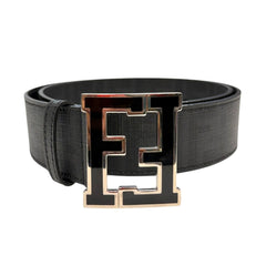 Fendi Black Zucca Coated Canvas Belt 90/36 Fendi