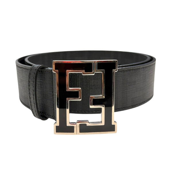 Fendi Black Zucca Coated Canvas Belt 90/36 Fendi
