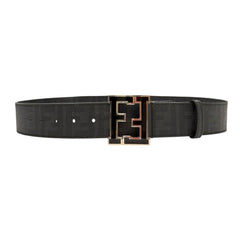 Fendi Black Zucca Coated Canvas Belt 90/36 Fendi