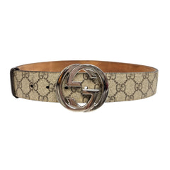 GUCCI Brown GG Supreme Canvas Belt 85/34 Gucci