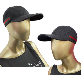 GUCCI Black GG Canvas with Color Web Baseball Cap Size Gucci