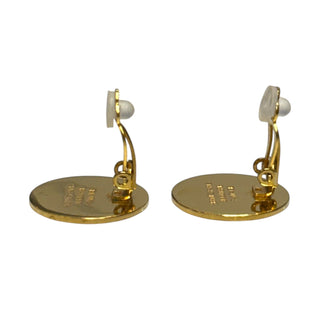 HERMES Vintage Gold Clou de Selle Clip Earrings Chanel