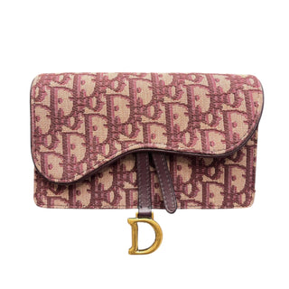DIOR Burgundy Oblique Jacquard Saddle Bag Pochette/Waist Bag Dior
