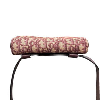 DIOR Burgundy Oblique Jacquard Saddle Bag Pochette/Waist Bag Dior