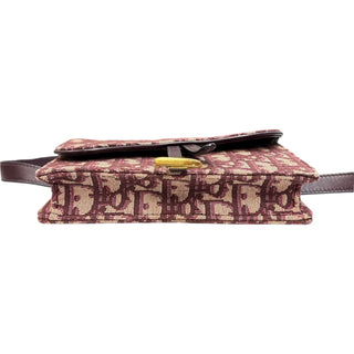 DIOR Burgundy Oblique Jacquard Saddle Bag Pochette/Waist Bag Dior