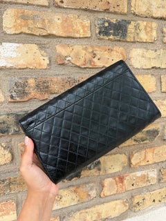 RESERVED Deposit- SAINT LAURENT Black Quilted Clutch Chanel