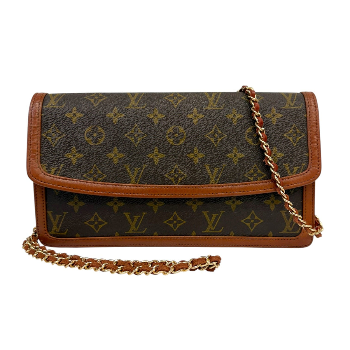 LOUIS VUITTON Monogram Dame GM with Leather Chain Louis Vuitton