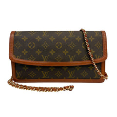 LOUIS VUITTON Monogram Dame GM with Leather Chain Louis Vuitton