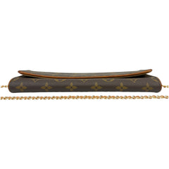 LOUIS VUITTON Monogram Coated Canvas Pochette Twin GM With Chain Louis Vuitton