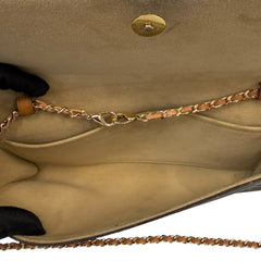 LOUIS VUITTON Monogram Coated Canvas Pochette Twin GM With Chain Louis Vuitton