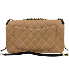 CHANEL Beige Black Caviar Medium CC Filigree Flap Bag Chanel
