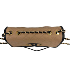 CHANEL Beige Black Caviar Medium CC Filigree Flap Bag Chanel