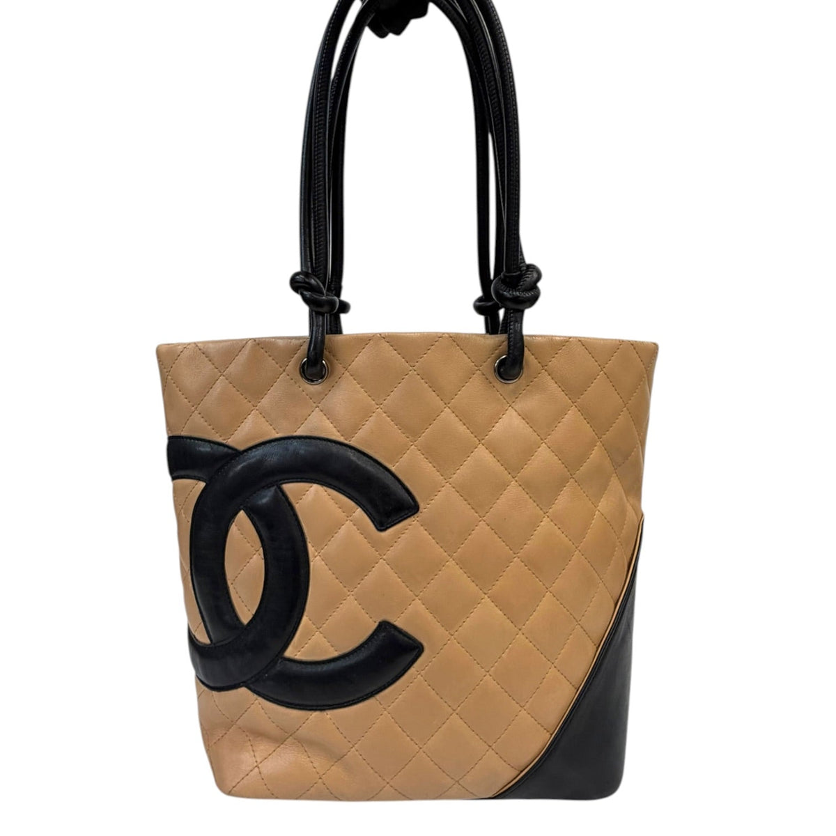 CHANEL Beige Lambskin Cambon Tote Chanel