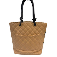 CHANEL Beige Medium Lambskin Cambon Tote Chanel