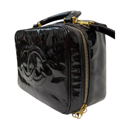 CHANEL Black Patent Leather Timeless Vanity Crossbody Bag Chanel