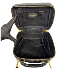 CHANEL Black Patent Leather Timeless Vanity Crossbody Bag Chanel