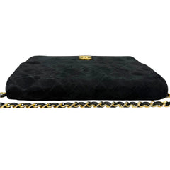 CHANEL Black Suede Classic Single Flap Chain Bag Chanel