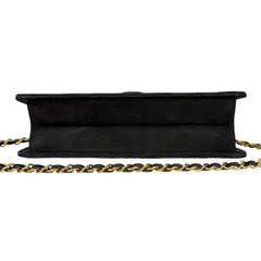 CHANEL Black Suede Classic Single Flap Chain Bag Chanel