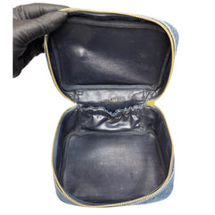 CHANEL Denim Leather Timeless Vanity Bag with Chain Chanel