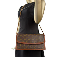 LOUIS VUITTON Monogram Dame GM with Leather Chain Louis Vuitton