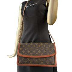 LOUIS VUITTON Monogram Dame GM with Leather Chain Louis Vuitton