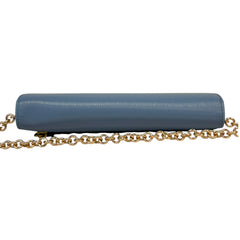 PRADA Blue Saffiano Leather Wallet with Chain Prada