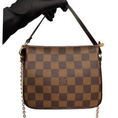 LOUIS VUITTON Damier Ebene Coated Canvas Trousse Pochette Louis Vuitton