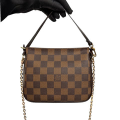 LOUIS VUITTON Damier Ebene Coated Canvas Trousse Pochette Louis Vuitton