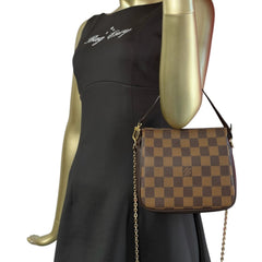 LOUIS VUITTON Damier Ebene Coated Canvas Trousse Pochette Louis Vuitton