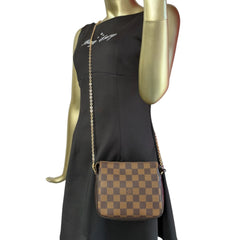 LOUIS VUITTON Damier Ebene Coated Canvas Trousse Pochette Louis Vuitton