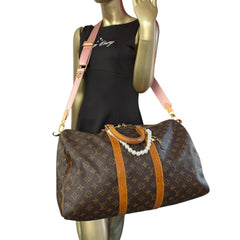 LOUIS VUITTON Monogram Keepall 45 with Strap Louis Vuitton