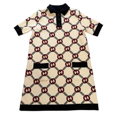 GUCCI Reversible Jacquard Knit Wool Blend Dress - Medium Gucci