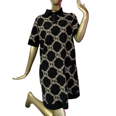 GUCCI Reversible Jacquard Knit Wool Blend Dress - Medium Gucci