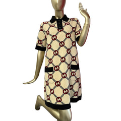 GUCCI Reversible Jacquard Knit Wool Blend Dress - Medium Gucci