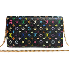 LOUIS VUITTON Black Multicolor Monogram Sarah Wallet with Chain Louis Vuitton
