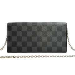 LOUIS VUITTON Damier Graphite Coated Canvas Wallet with added Chain Louis Vuitton