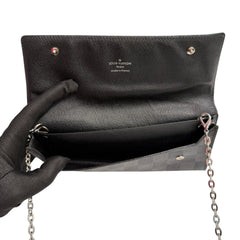 LOUIS VUITTON Damier Graphite Coated Canvas Wallet with added Chain Louis Vuitton
