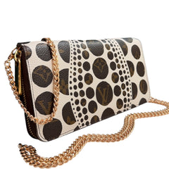 LOUIS VUITTON Yayoi Kusama Pumpkin Dots Monogram Zip Wallet with Chain Louis Vuitton