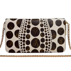 LOUIS VUITTON Yayoi Kusama Pumpkin Dots Monogram Zip Wallet with Chain Louis Vuitton