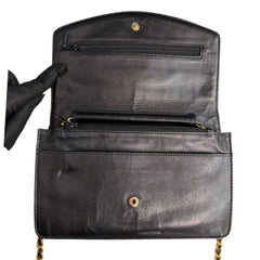 CHANEL Black Aged Lambskin Timeless Wallet on Chain Chanel