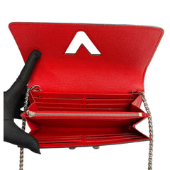 LOUIS VUITTON Red Epi Leather Twist Wallet with Chain Louis Vuitton