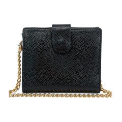 CHANEL Black Caviar Leather Timeless Compact Wallet Chanel